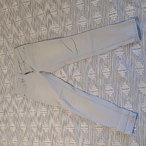 Pinstripped light wash skinny jean